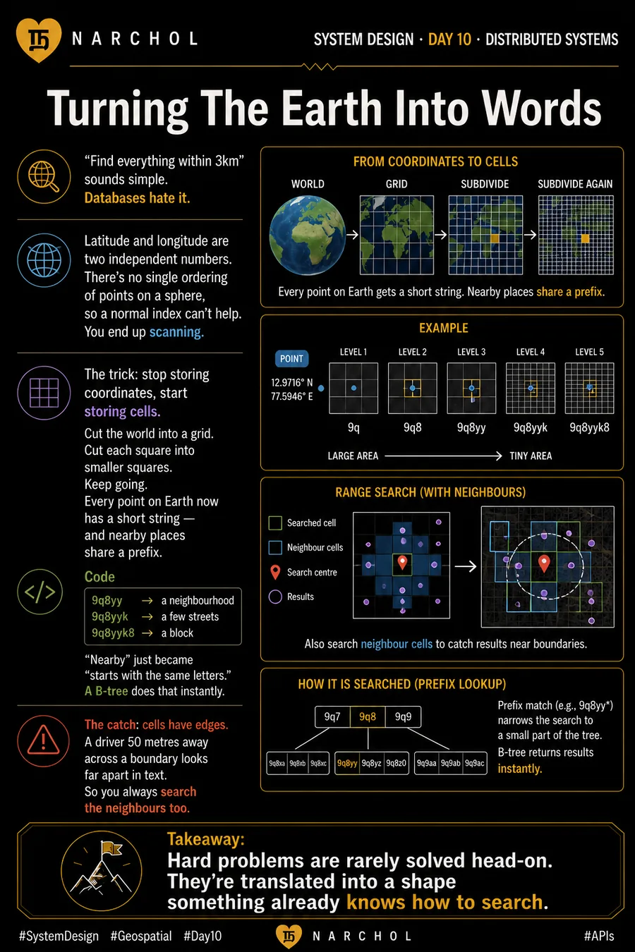 Turning The Earth Into Words — system design card, day 10, distributed systems