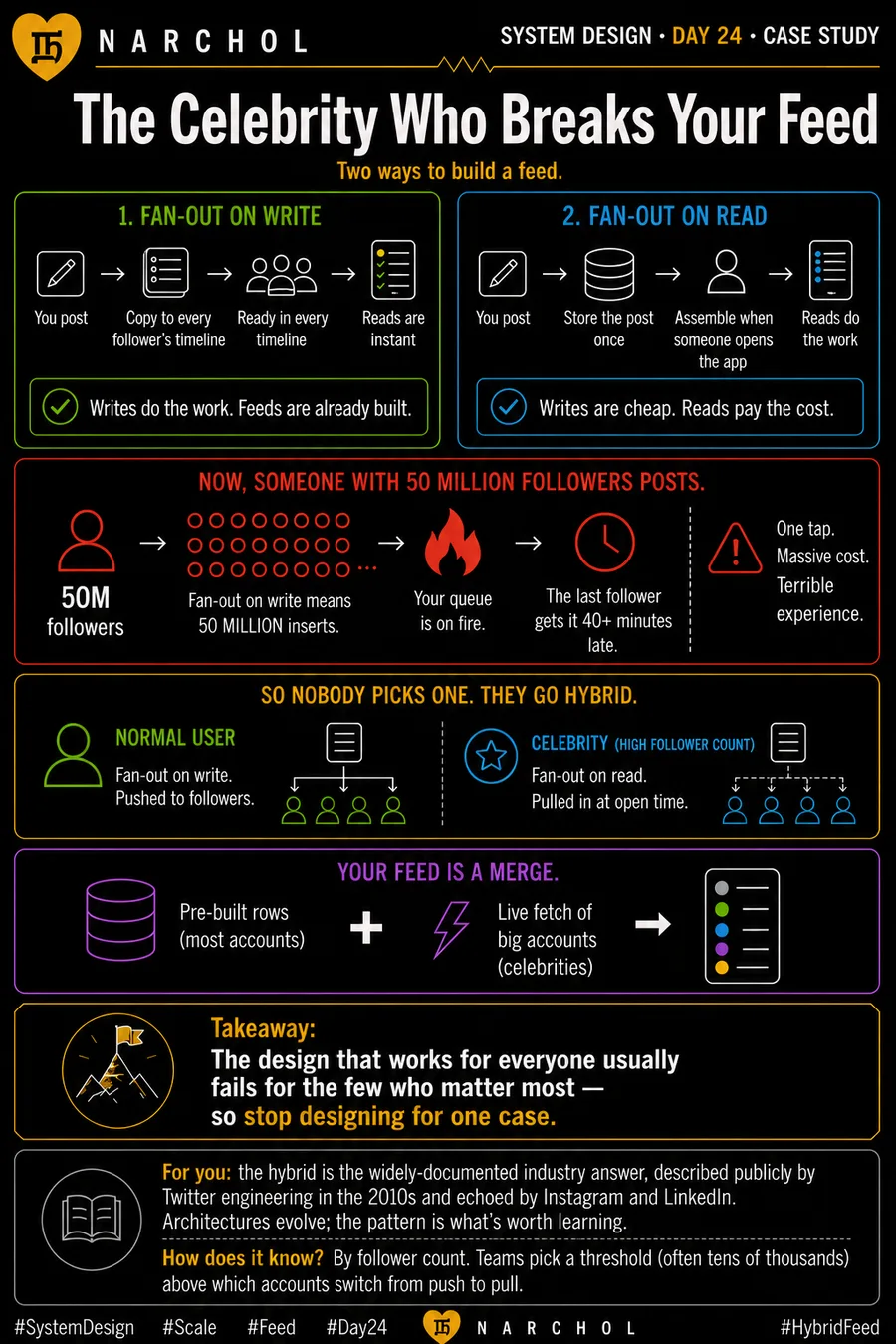 The Celebrity Who Breaks Your Feed — system design card, day 24, case study