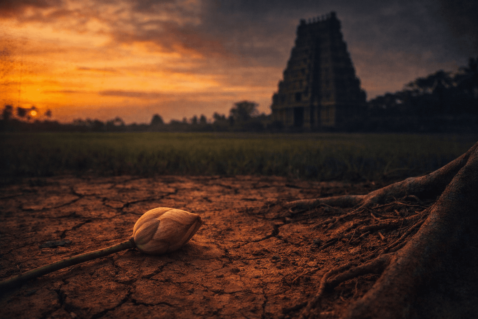 A lotus stem floating on unfamiliar water — a flower struggling to take root in foreign soil