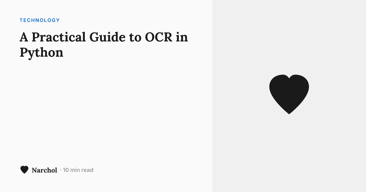 A Practical Guide to OCR in Python | Narchol